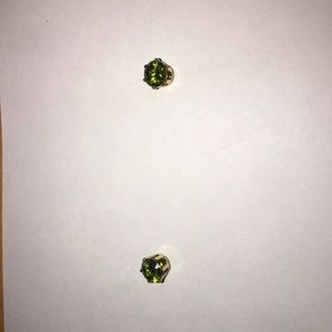 Green stud earrings